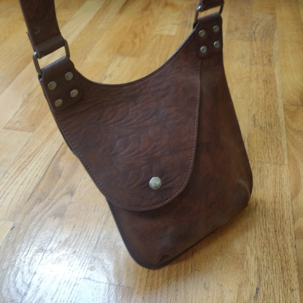 Tiny leather crossbody satchel